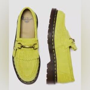 Dr. Martens Adrian Snaffle Lime Suede Loafers NWT